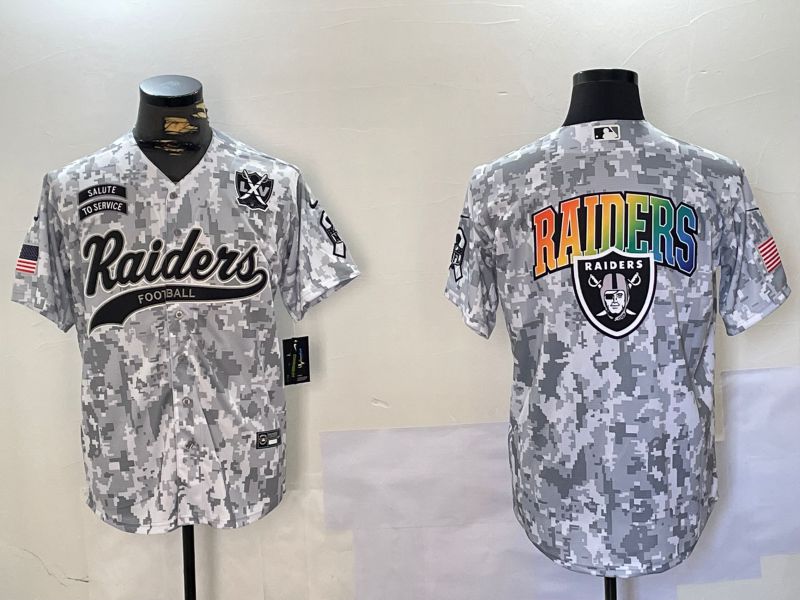 Men Oakland Raiders Blank Nike Arctic Camo 2024 Salute to Service Limited NFL Jersey style 5->san francisco 49ers->NFL Jersey